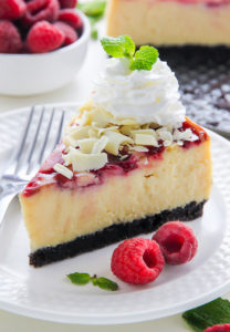 White Chocolate Raspberry Cheesecake by Baker By Nature