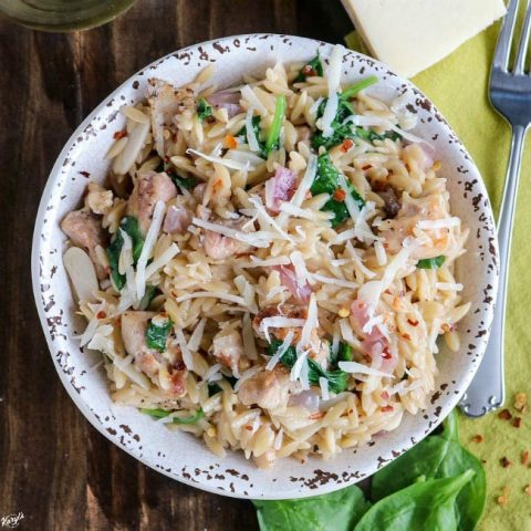 Peppery Parmesan Grilled Chicken Orzo - Karyl's Kulinary Krusade