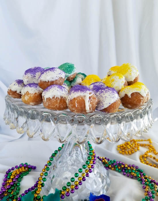 Mardi Gras Doughnut Holes - Karyl's Kulinary Krusade