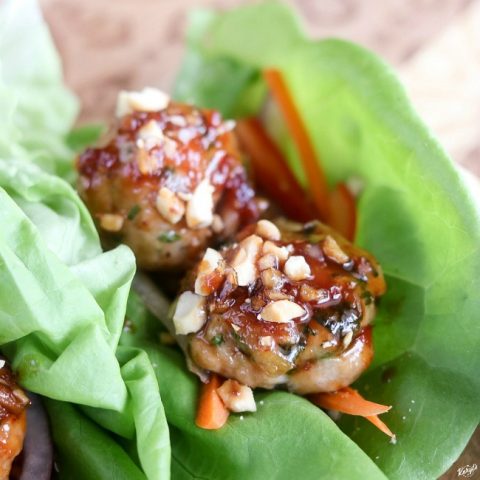 Thai Chicken Meatball Lettuce Cups - Karyl's Kulinary Krusade